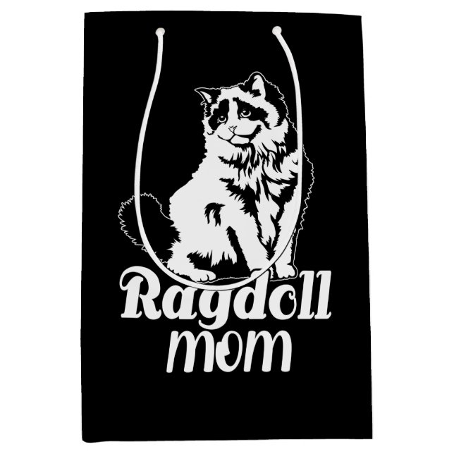Ragdoll Mom, Funny Ragdoll Cat Lover Mom Presents Medium Gift Bag (Front)