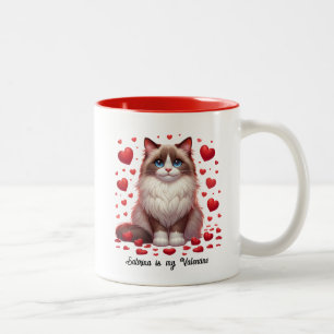 Ragdoll Romance: Valentine's Day Heartfelt Paws Two-Tone Coffee Mug