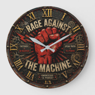 Rage Against the Machine Protest Art  Large Clock