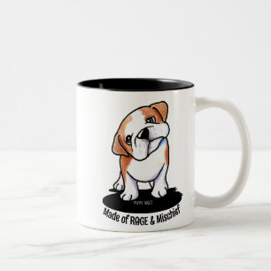 Rage and Mischief Bulldog  Two-Tone Coffee Mug