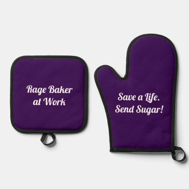 Rage Baker  Oven Mitt & Pot Holder Set (Front)