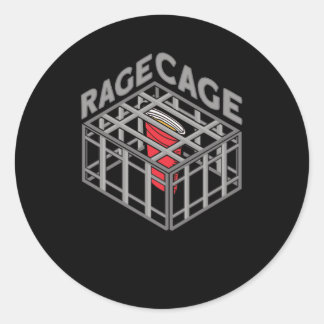Rage Cage Drink Alcohol Party Drinking Game Classic Round Sticker