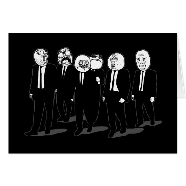 rage comic meme faces walking (Front Horizontal)