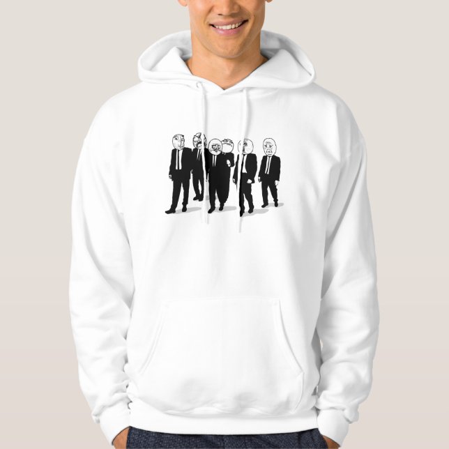 rage comic meme faces walking. me gusta. hoodie (Front)