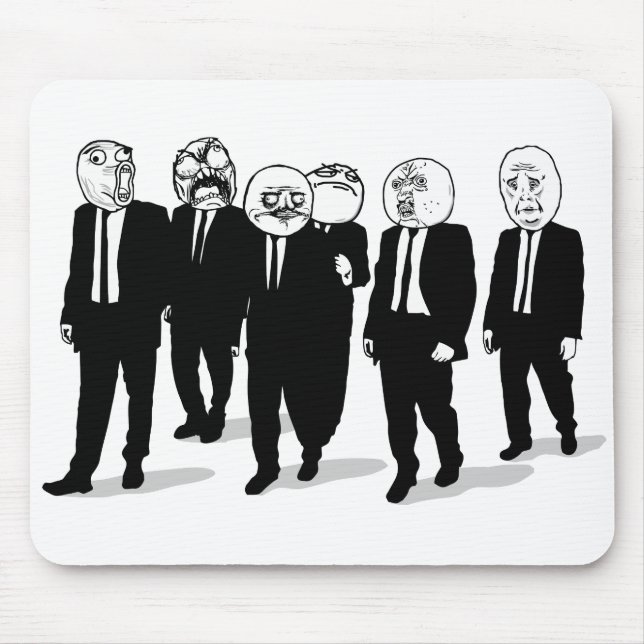 Rage Comic Meme Faces Walking. Me Gusta. Mouse Mat (Front)