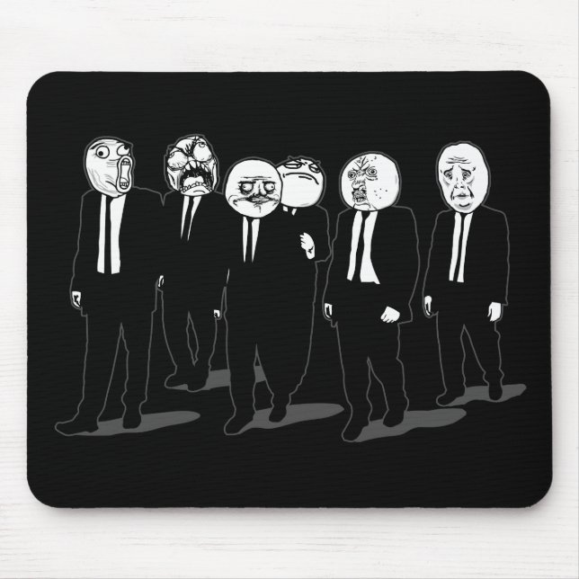 Rage Comic Meme Faces Walking. Me Gusta. Mouse Mat (Front)