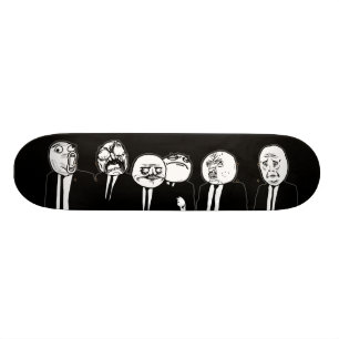 Rage Comic Meme Faces Walking. Me Gusta. Skateboard
