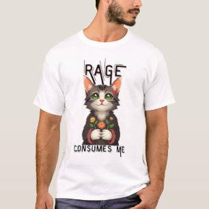 Rage Consumes Me Cat Flower T-Shirt