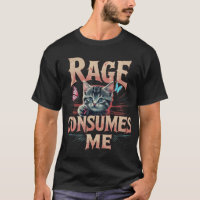 Rage Consumes Me Cat T-Shirt: Sarcastic Kitty