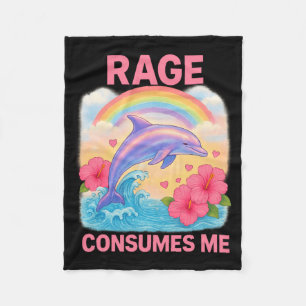 Rage Consumes Me Dolphin  Fleece Blanket