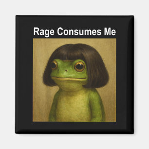 Rage Consumes Me Frog Funny Frog Bob Haircut Meme Magnet