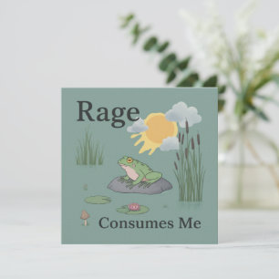 Rage Consumes Me Frog Pond Meme Frog Vintage Style Invitation