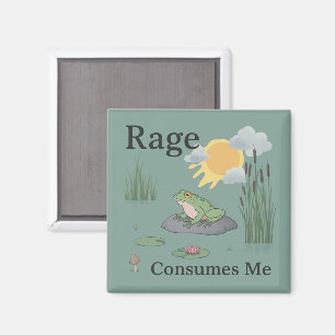 Rage Consumes Me Frog Pond Meme Frog Vintage Style Magnet