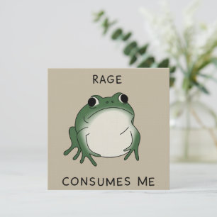 Rage Consumes Me Frog Pond Meme Vintage Nature Invitation