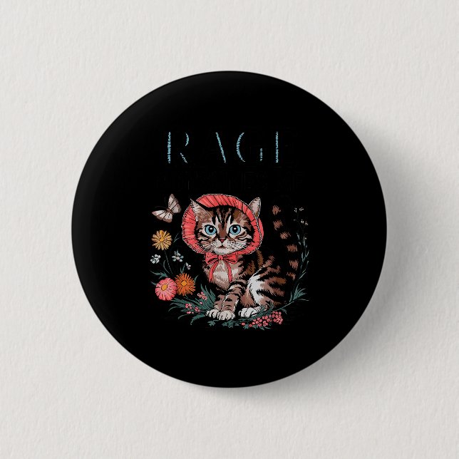 Rage Consumes Me Funny Cat Meme  6 Cm Round Badge (Front)