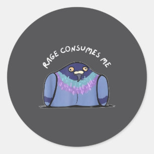 Rage Consumes Me Funny Geon Meme Hand Drawn  Classic Round Sticker