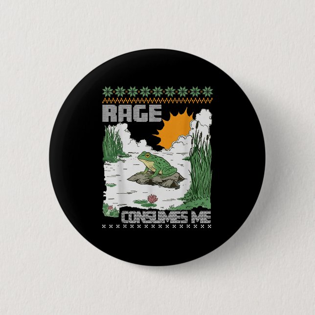 Rage Consumes Me Ugly Christmas Sweaters Funny Fro 6 Cm Round Badge (Front)