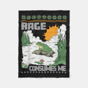 Rage Consumes Me Ugly Christmas Sweaters Funny Fro Fleece Blanket