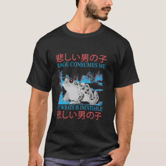 Rage Consumes Me Vintage Horror Japanese Frog Meme T-Shirt