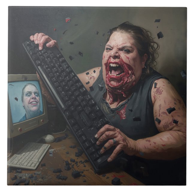 Rage Error: System Failure - Ctrl Alt Delirium Tile (Front)