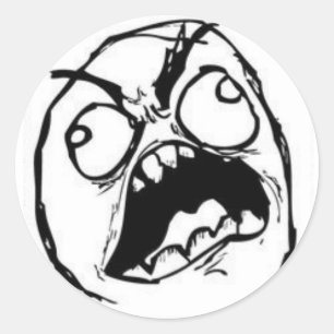 Rage Face Classic Round Sticker