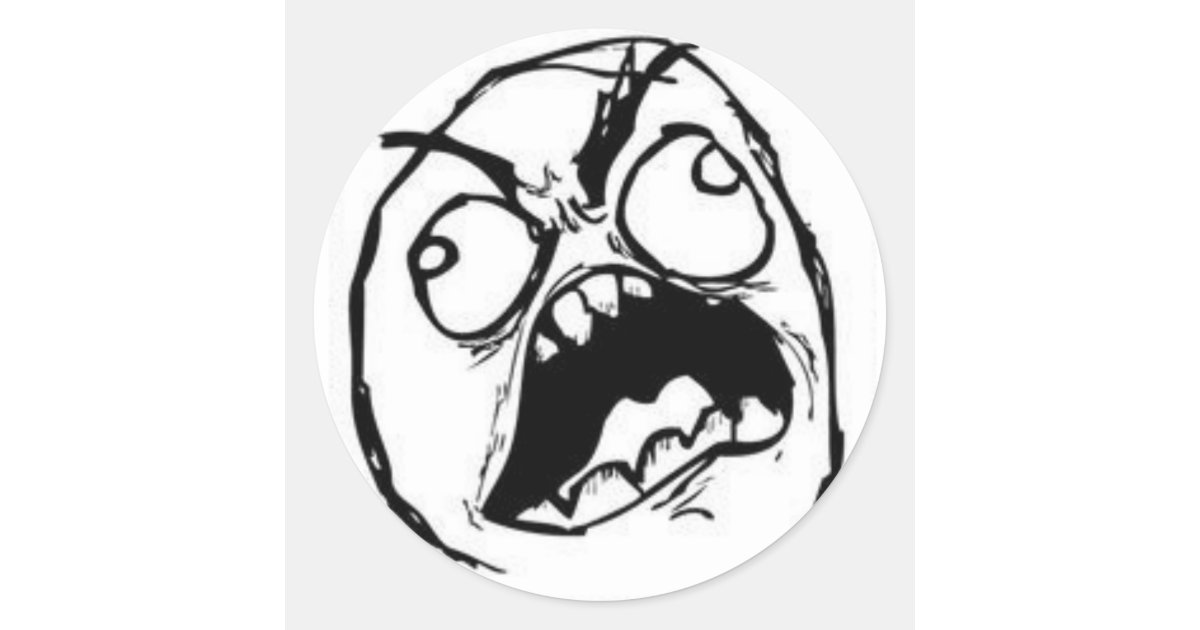 Flip Off Rage Face Rage Face Classic Round Sticker | Zazzle