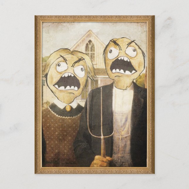 Rage Face Meme Face Comic Classy Painting Postcard (Front)