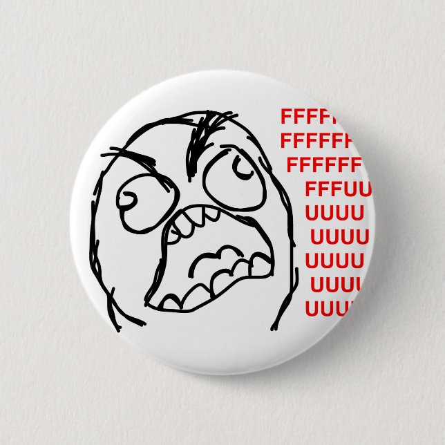 rage face rage comic meme lol rofl 6 cm round badge (Front)