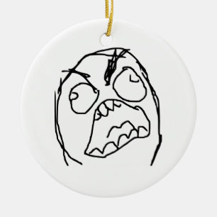 Rage Guy Angry Fuu Fuuu Rage Face Meme Ceramic Tree Decoration