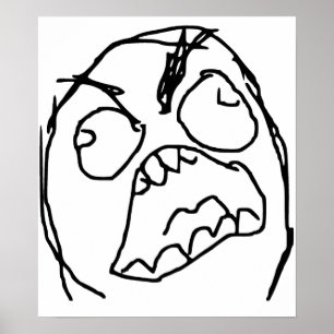 Rage Guy Angry Fuu Fuuu Rage Face Meme Poster
