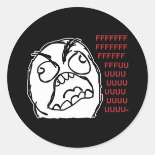 Rage guy fuuu fuuuu classic round sticker