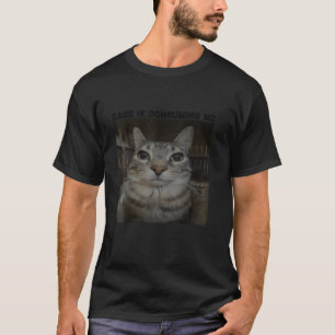Rage Is Consuming Me Cat Silly Staring Cat Funny C T-Shirt