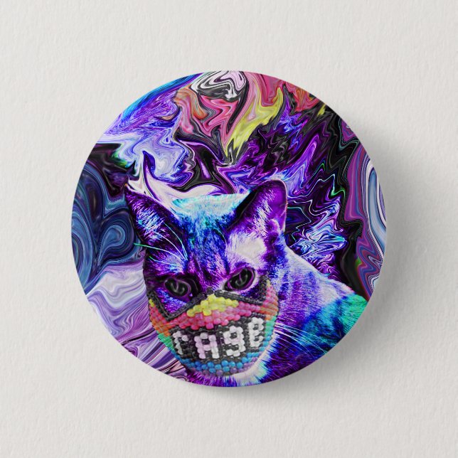 Rage Kitty 6 Cm Round Badge (Front)