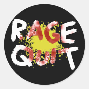 Rage Quit (Dark) Classic Round Sticker