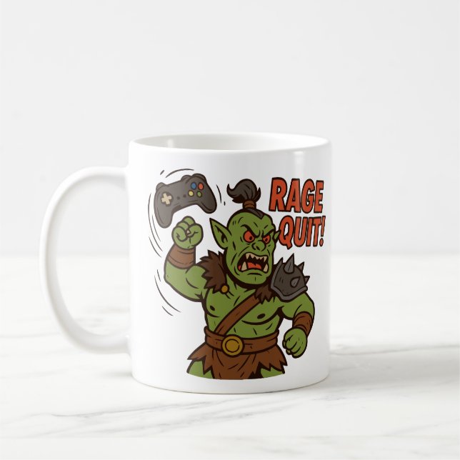 Rage Quit Mug D&D Barbarian Funny Gift (Left)