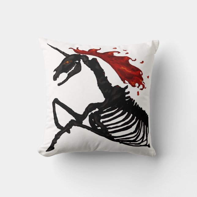 Rage - Unicorn Skeleton Cushion (Front)