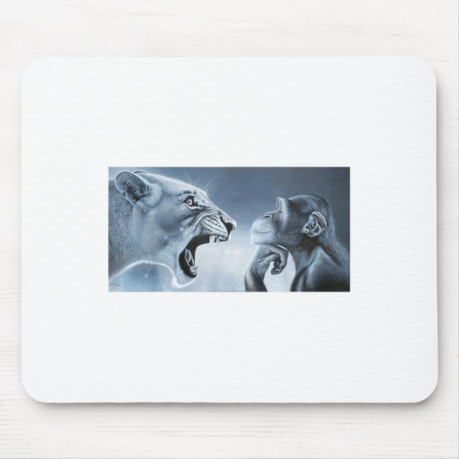 Ragebait Meme, Lion Monkey, Monkey And Lion Meme M Mouse Mat (Front)