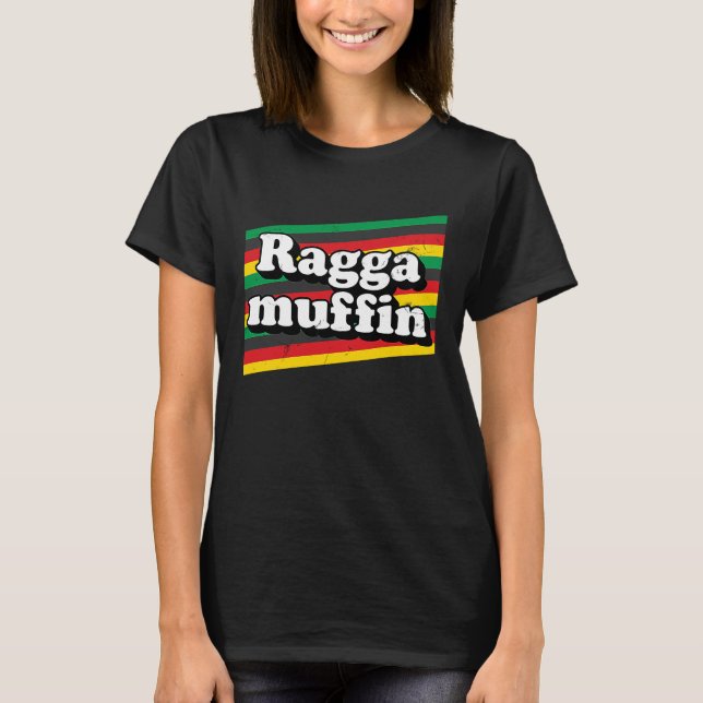 Raggamuffin Rasta  Jamaica Roots Rastafarian Regga T-Shirt (Front)