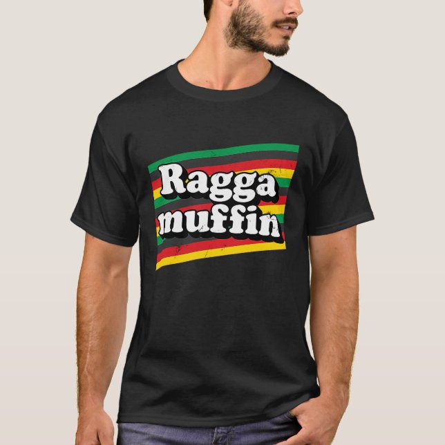 Raggamuffin Rasta  Jamaica Roots Rastafarian Regga T-Shirt (Front)