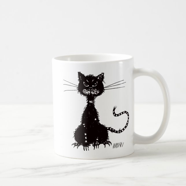 Ragged Evil Black Cat Coffee Mug (Right)