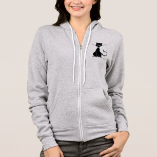 Ragged Evil Black Cat Womens Hoodie