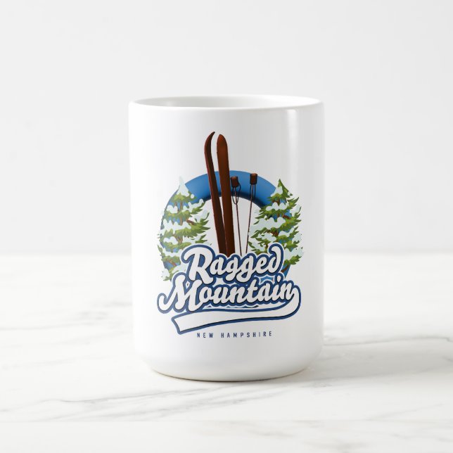 Ragged Mountain New Hampshire ski logo Coffee Mug (Center)