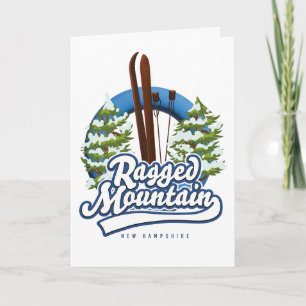 Ragged Mountain New Hampshire ski logo Holiday Card