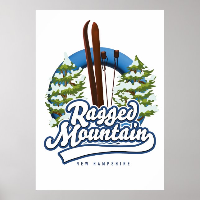Ragged Mountain New Hampshire ski logo Poster (Front)