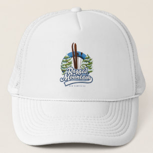 Ragged Mountain New Hampshire ski logo Trucker Hat