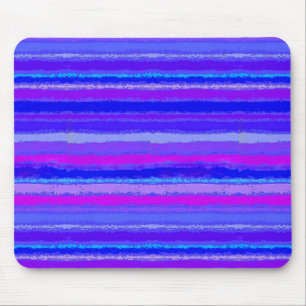 Ragged Rainbow Stripes Purples, Pink and Blue Mouse Mat