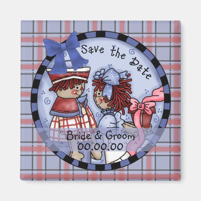 Raggedy Ann and Andy Save-the-Date Magnet (Front)
