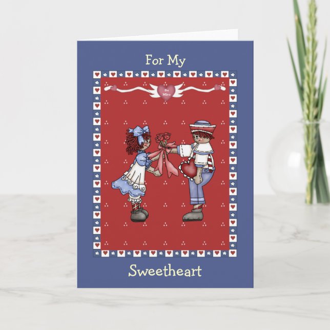 Raggedy Ann Sweethearts Valentine Holiday Card (Front)