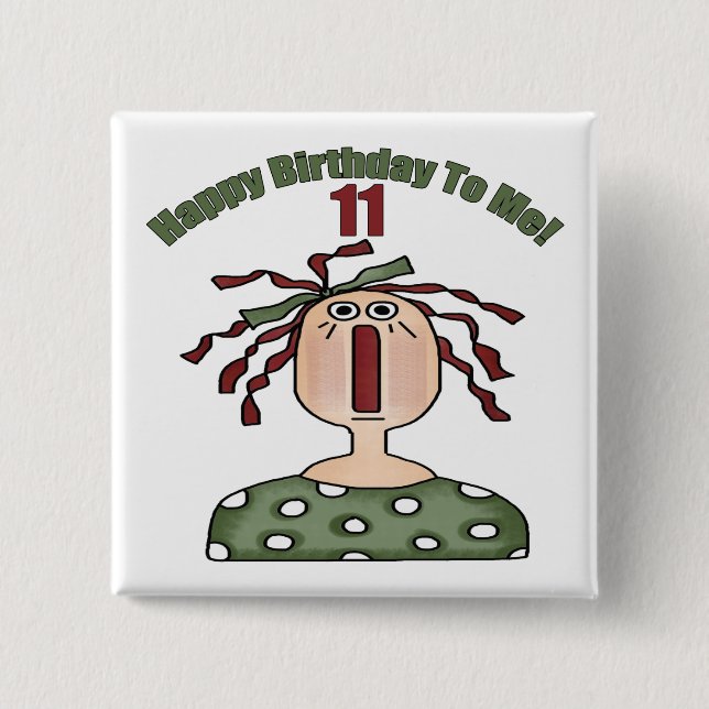 Raggedy Annie 11th Birthday Gifts 15 Cm Square Badge (Front)