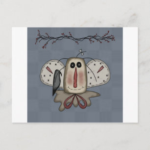 Raggedy Annie Doll With Crow Postcard